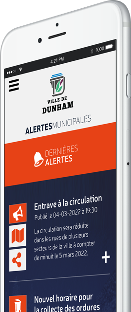 Alertes - Municipalité de Dunham